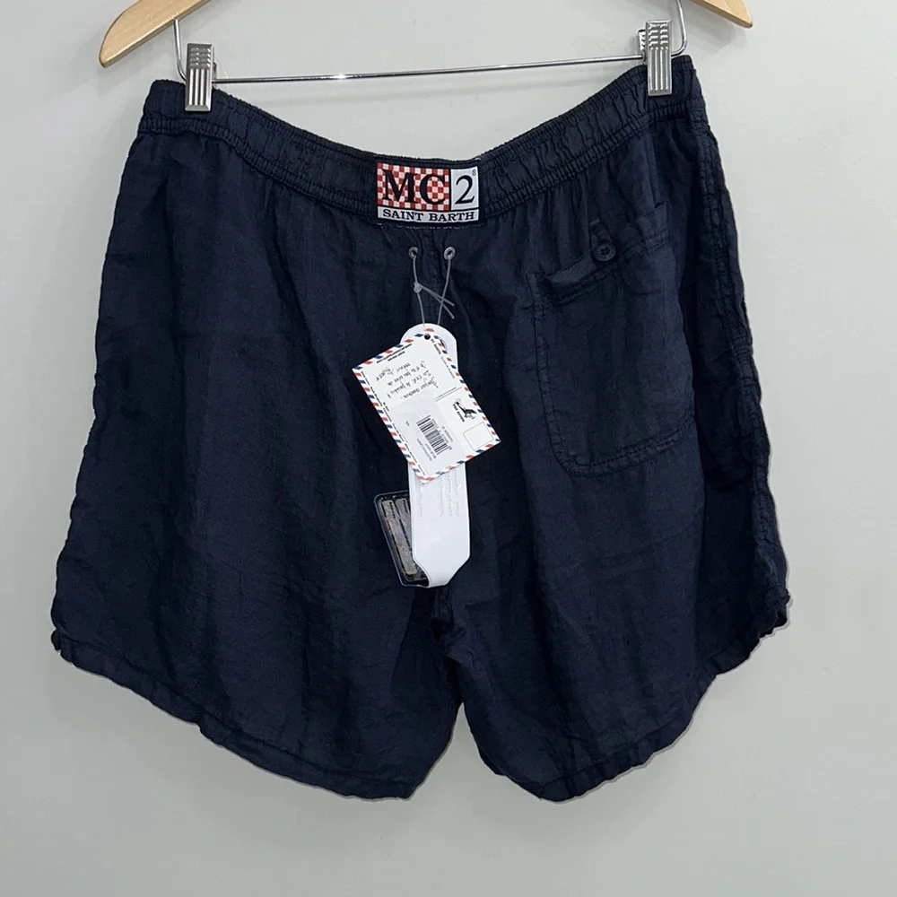 MC2 Saint Barth Gustavia linen shorts navy